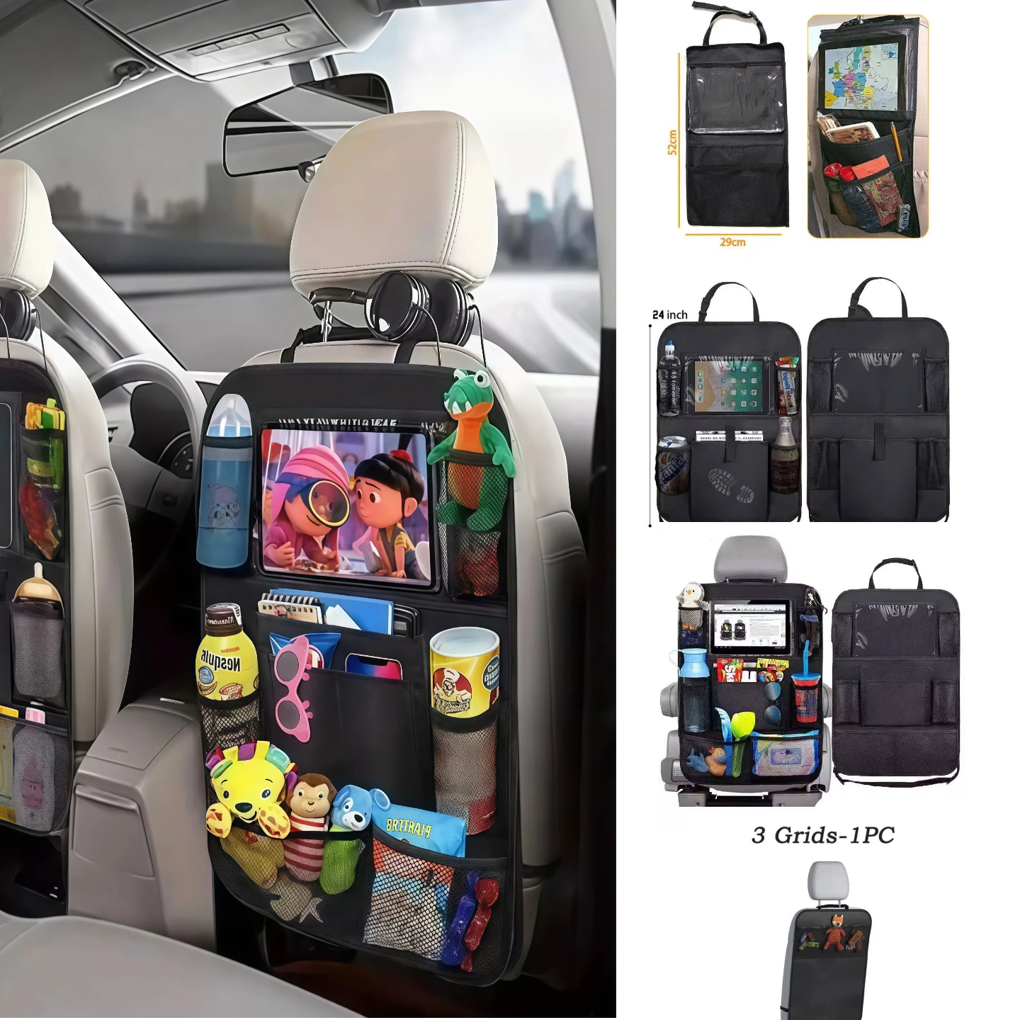 Tablet Car Mount - Organizer Kursi Mobil Multifungsi Bahan Oxford