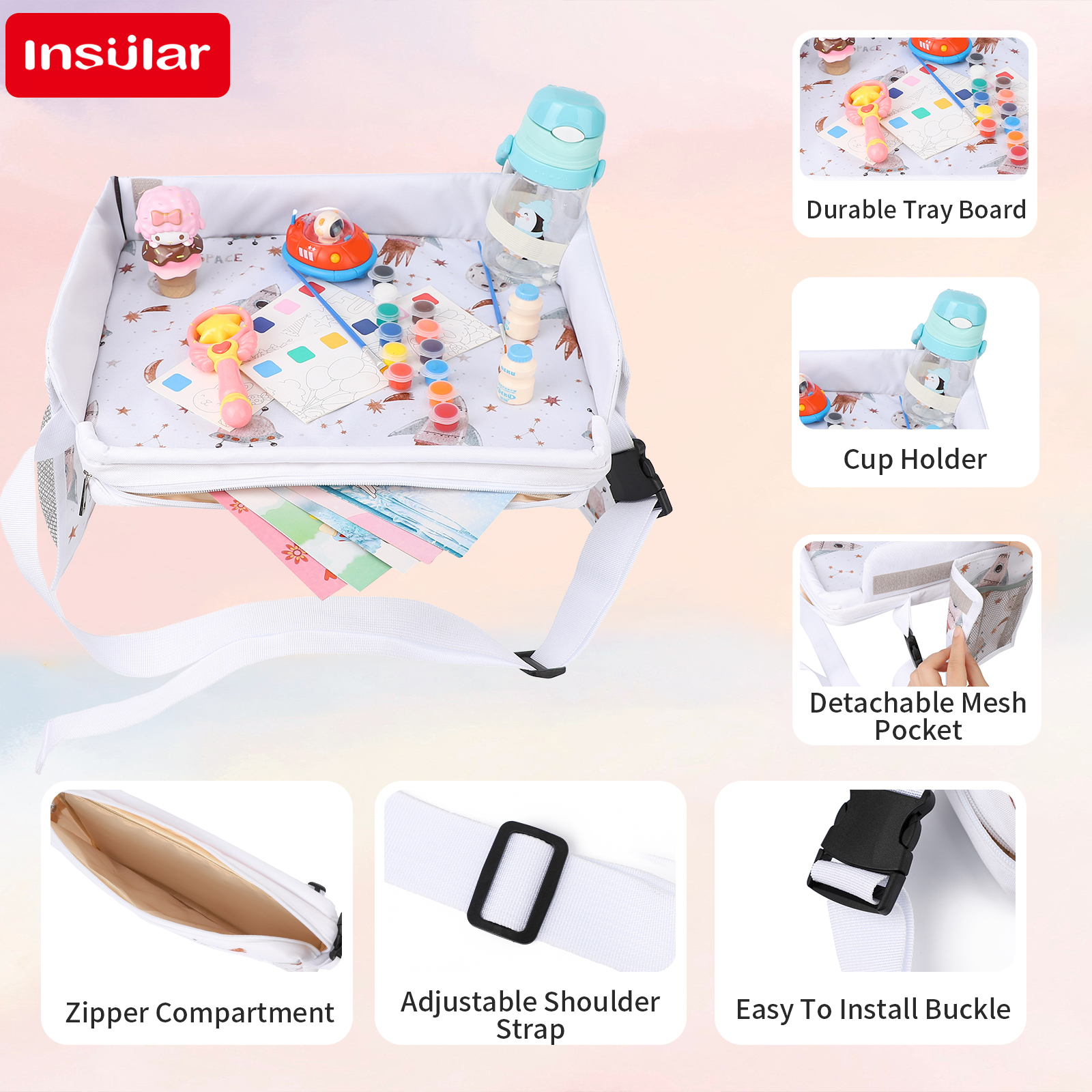 Kids Tablet With Accessories - Meja Lipat Mobil untuk Anak, Tempat