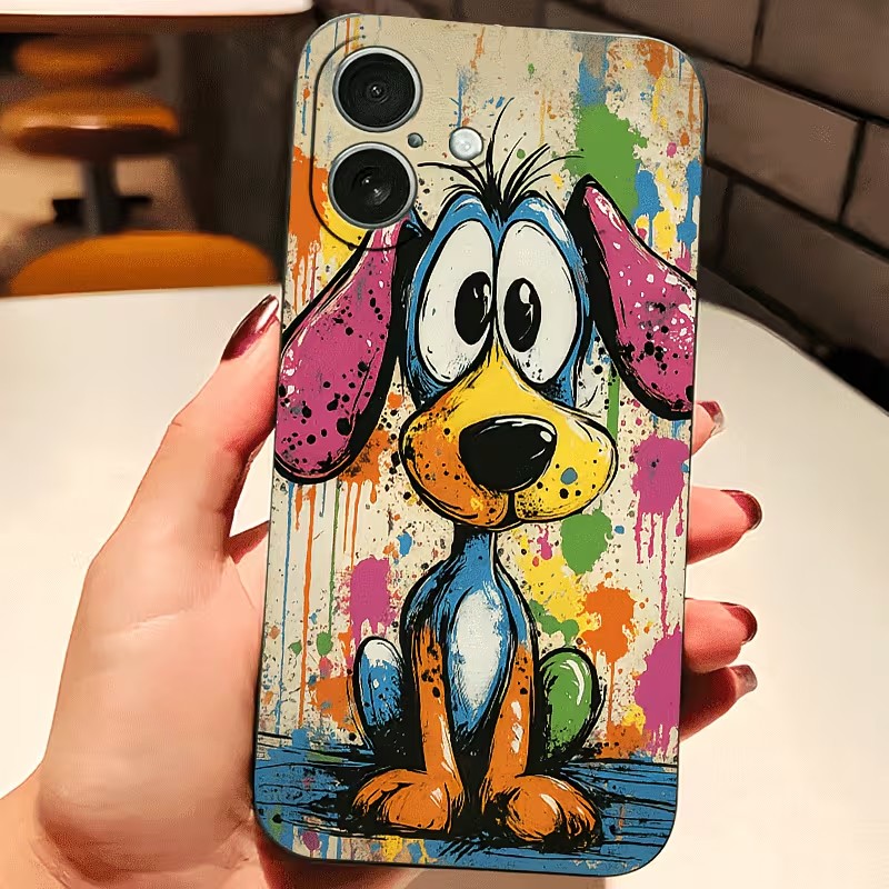 Tablet And Accessories Case - Casing HP TPU Motif Anjing Warna-Warni