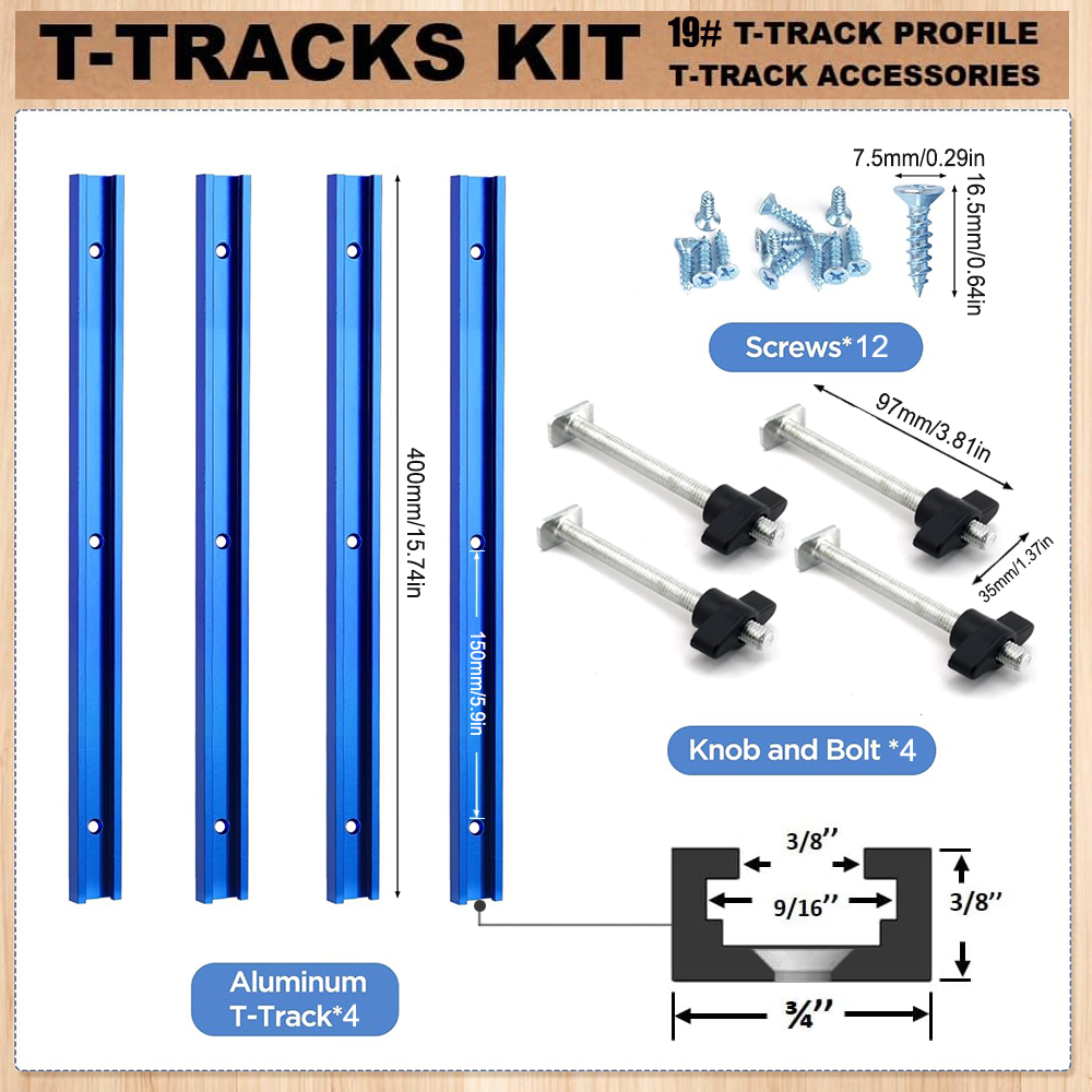 Tablet Accessories - Pengerjaan Kayu 19 # Kit T-track