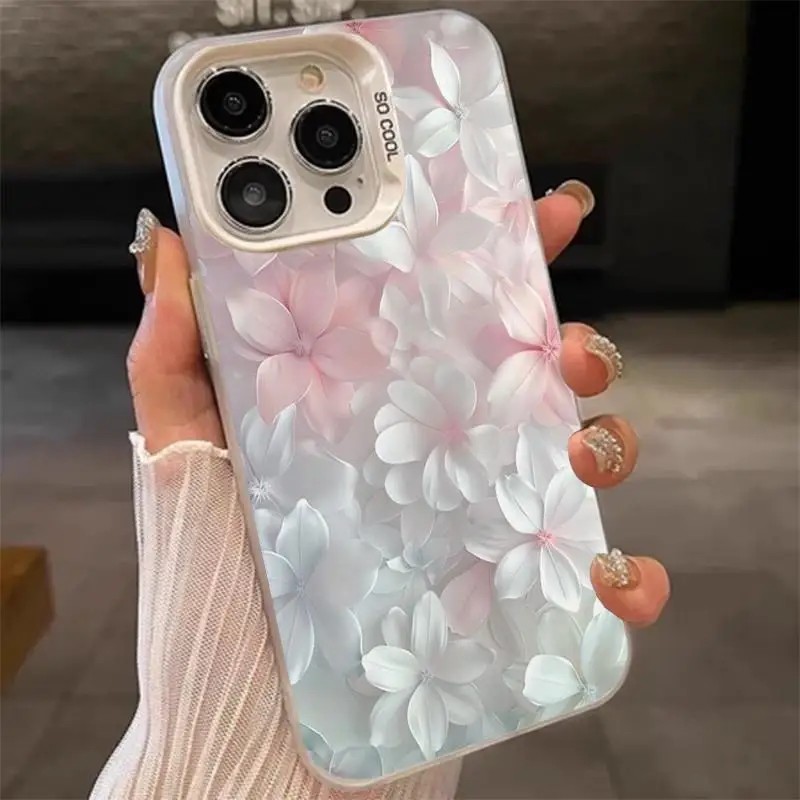 Tablet And Accessories Case - Casing Bunga Pink untuk iPhone 15Pro