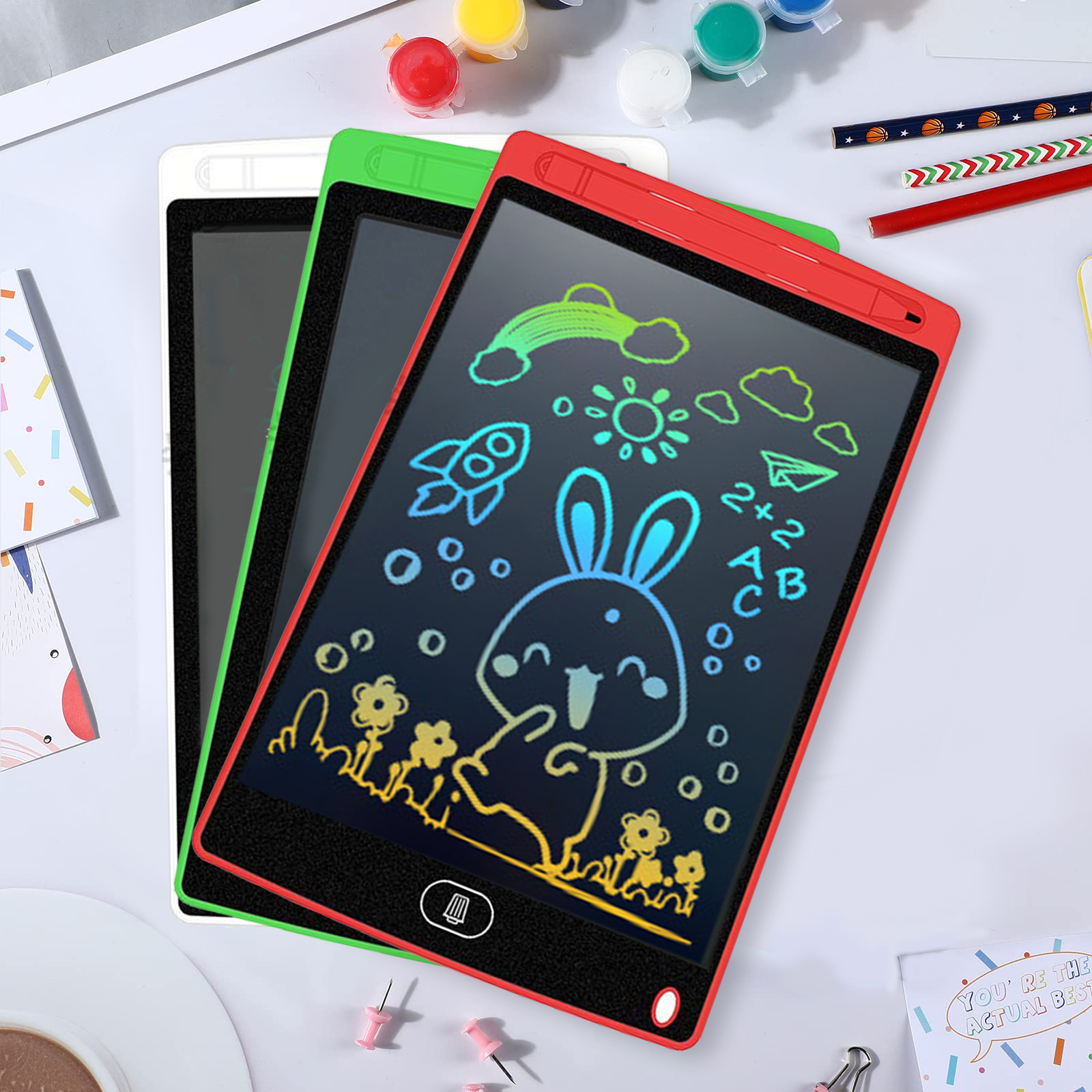 Kids Tablet With Accessories - Papan tulis LCD elektronik 8.5 inci,