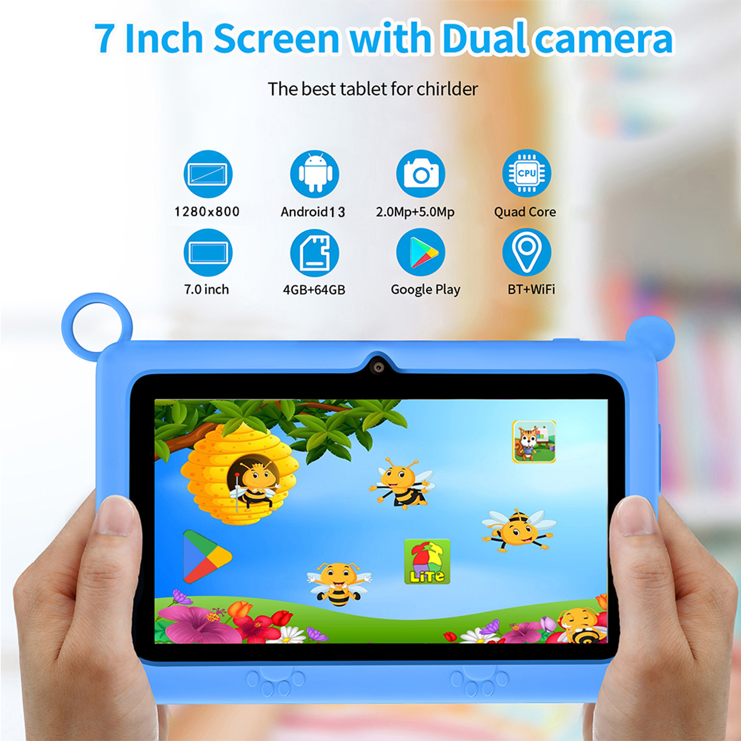 Tablet Anak 5G Baru 7 Inci Qua - Kids Tablet With Accessories ulasan dan harga