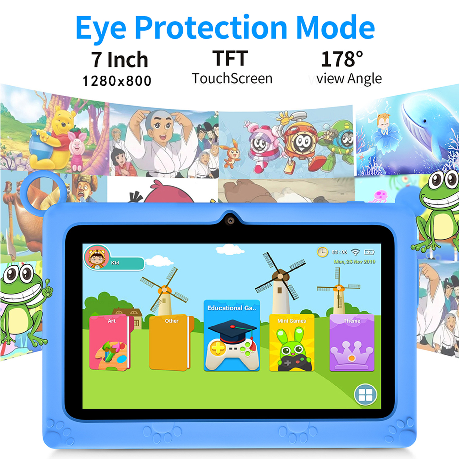 Tablet Anak 5G Baru 7 Inci Qua - Kids Tablet With Accessories ulasan dan harga