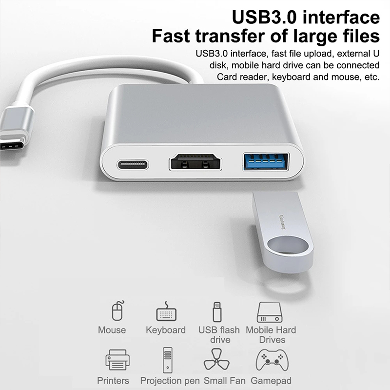 Hub USB Tipe C 3 In 1 Ke 4K HD - Samsung Tablet With Accessories ulasan dan harga