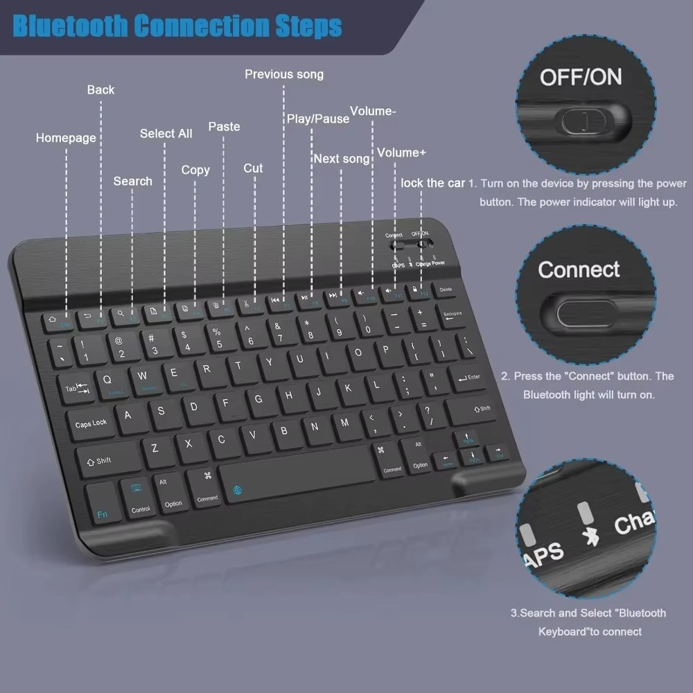 Keyboard Bahasa Inggris Nirkab - Best Tablet Accessories ulasan dan harga