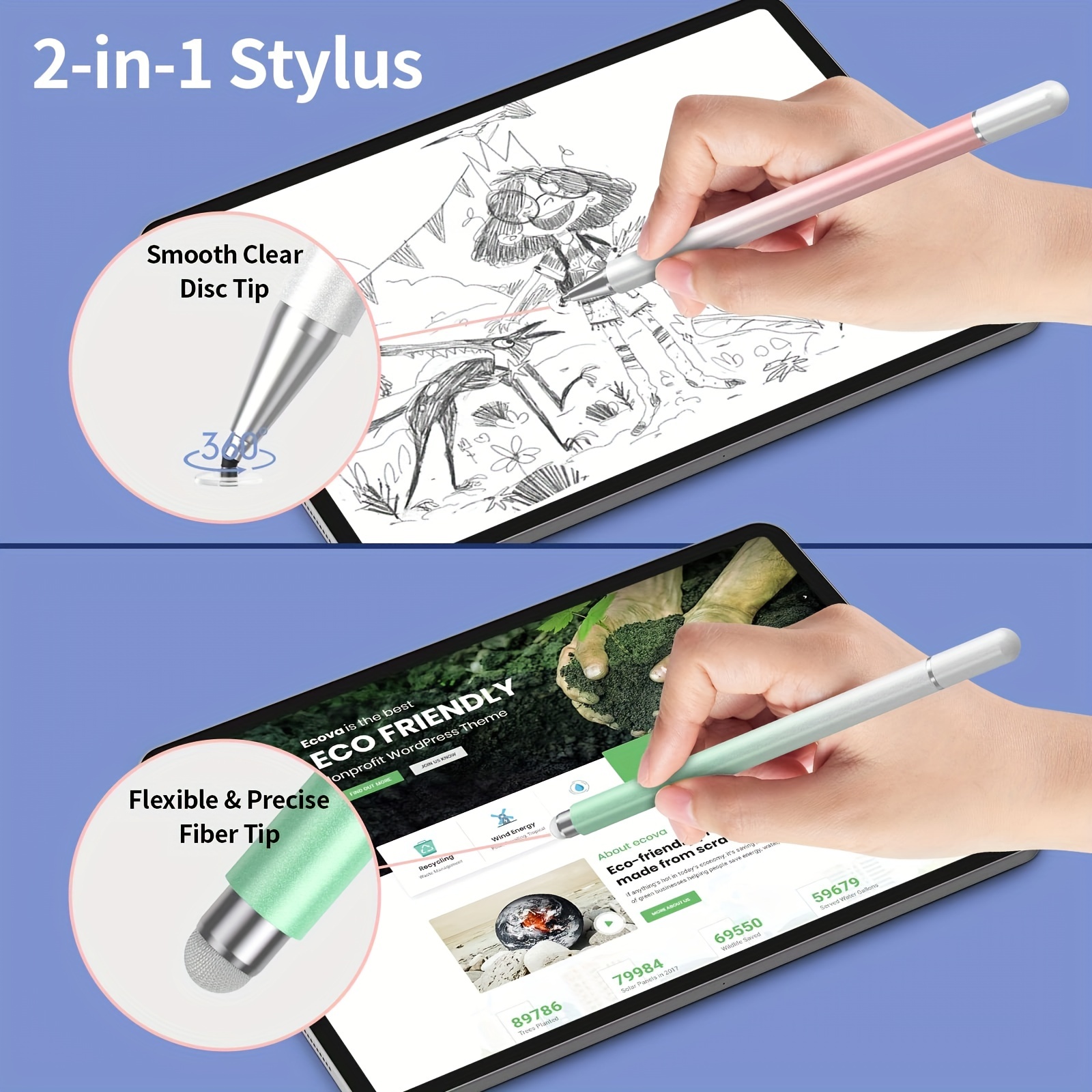 Pena Stylus Universal 2-in-1 u - Drawing Tablet Pen Accessories ulasan dan harga