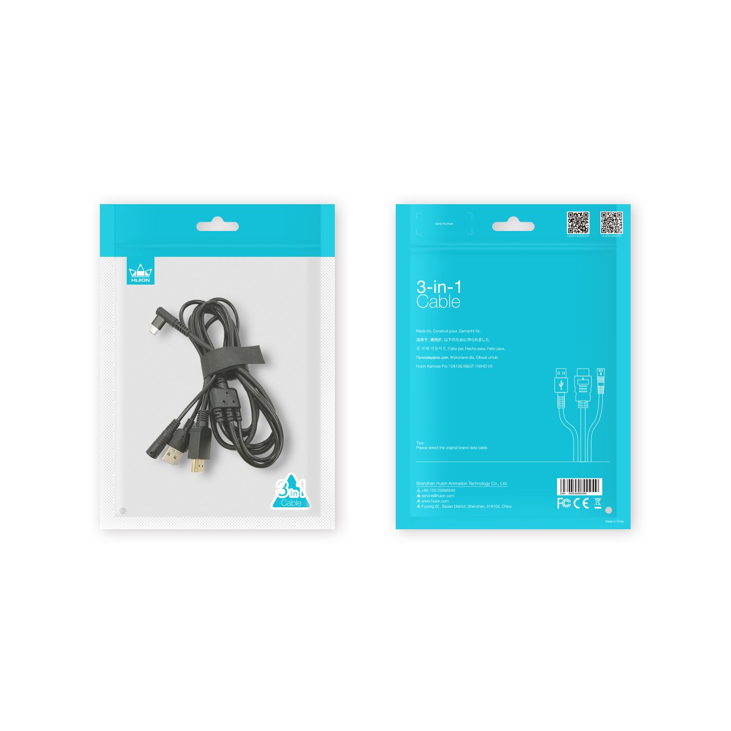 HUION 3 IN 1 Kabel CB01 Kompat - Huion Tablet Accessories ulasan dan harga
