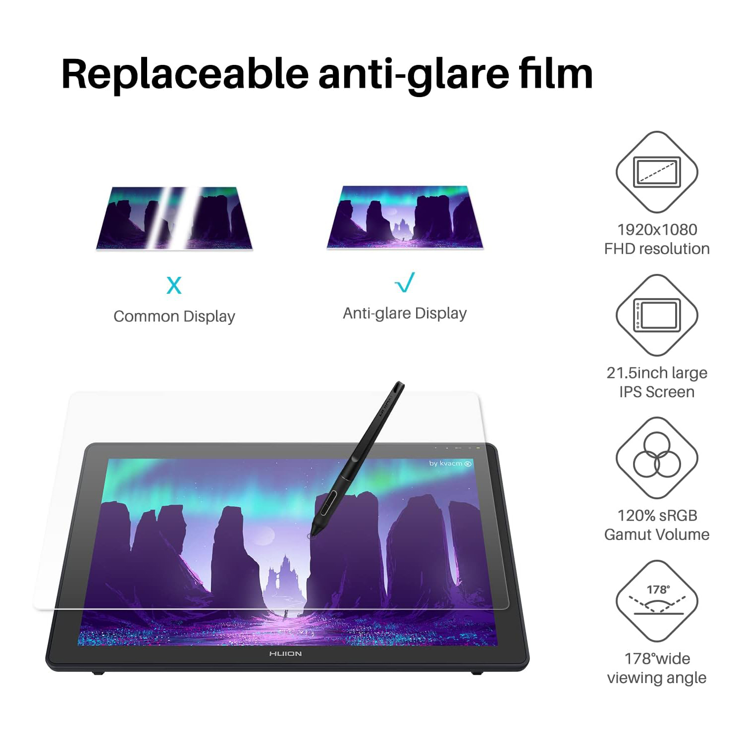 Huion Monitor Tablet grafis Ka - Huion Tablet Accessories ulasan dan harga