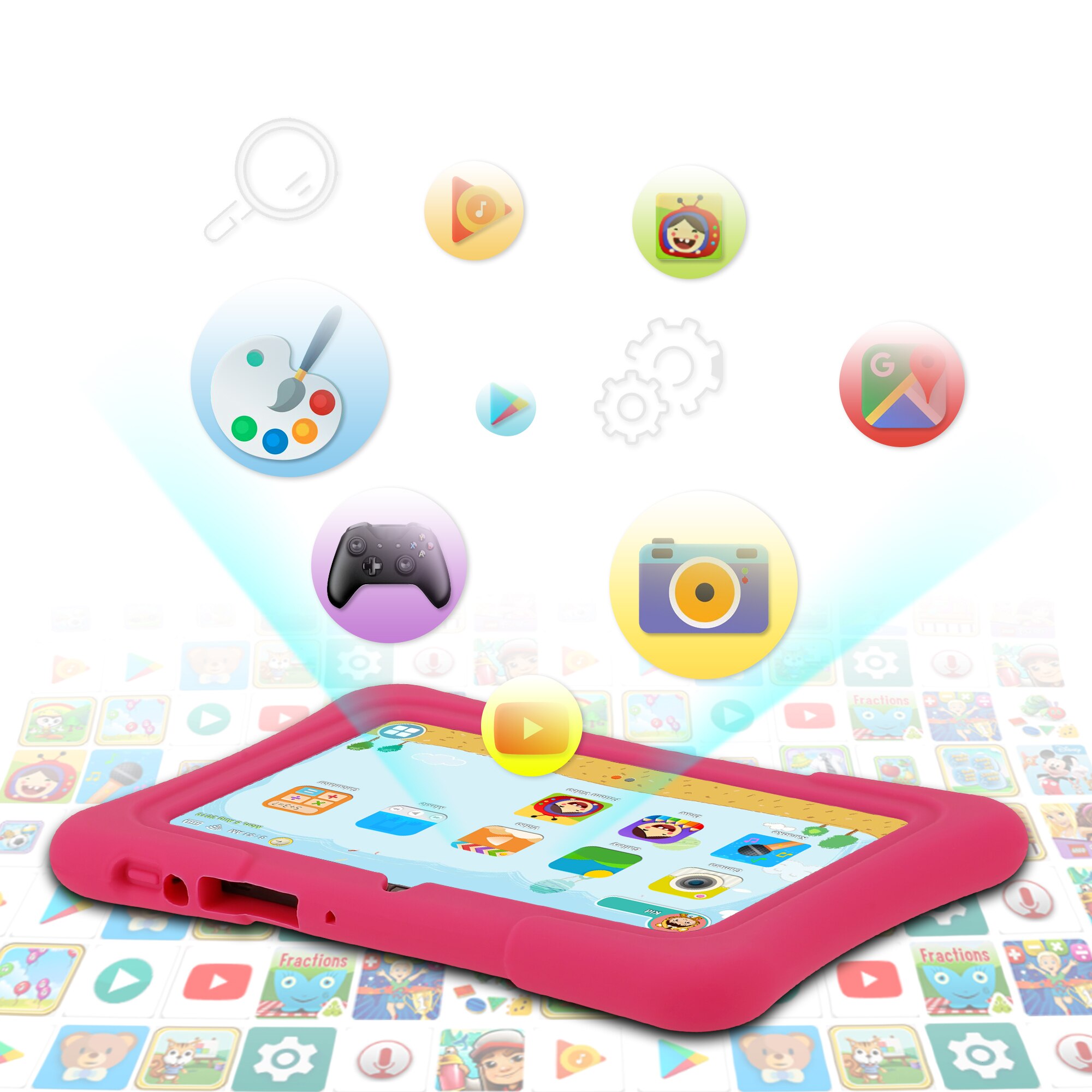 PRITOM Tablet Anak 7 Inci Quad - Kids Tablet With Accessories ulasan dan harga